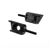 IZI Brothers axle blocks for Sur-Ron Light Bee swingarm - black exterior front view