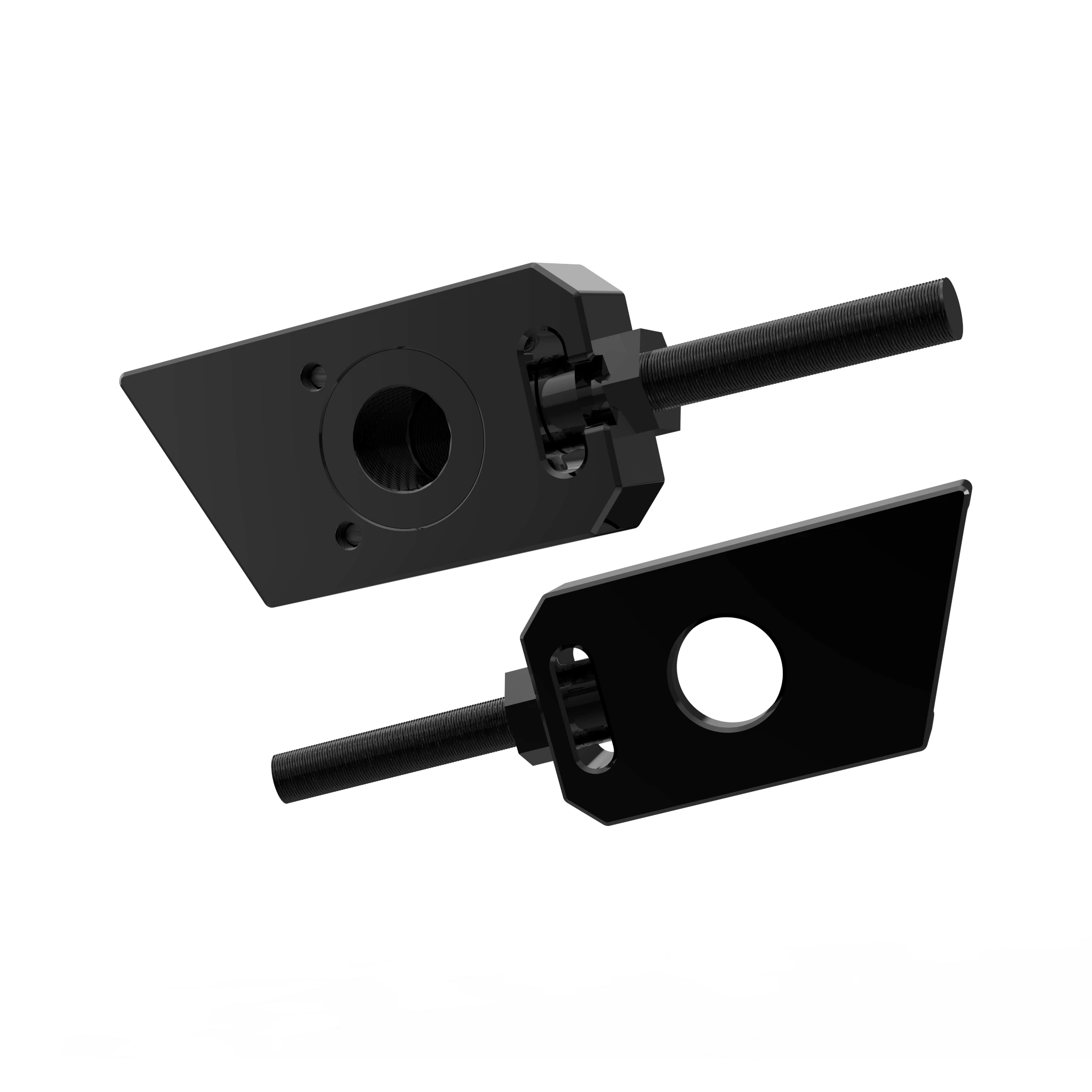 IZI Brothers axle blocks for Sur-Ron Light Bee swingarm - black interior front view