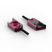 IZI Brothers axle blocks for Sur-Ron Light Bee swingarm - pink top exterior view of both pieces