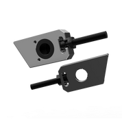 IZI Brothers axle blocks for Sur-Ron Light Bee swingarm - raw interior front view of both pieces