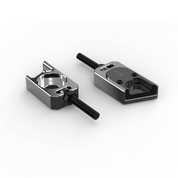 IZI Brothers axle blocks for Sur-Ron Light Bee swingarm - raw top view of both pieces exterior side