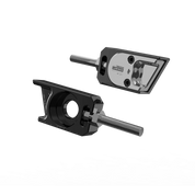IZI Brothers axle blocks for Sur-Ron Light Bee swingarm - raw black exterior front view of both pieces