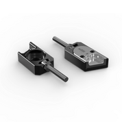 IZI Brothers axle blocks for Sur-Ron Light Bee swingarm - raw black top view of both pieces exterior side