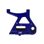 IZI Brothers caliper mount for Sur-Ron Light Bee swingarm - blue exterior front view