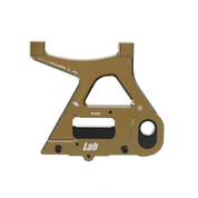IZI Brothers caliper mount for Sur-Ron Light Bee swingarm - copper exterior front view