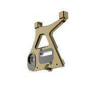 IZI Brothers caliper mount for Sur-Ron Light Bee swingarm - copper 3/4 interior profile view