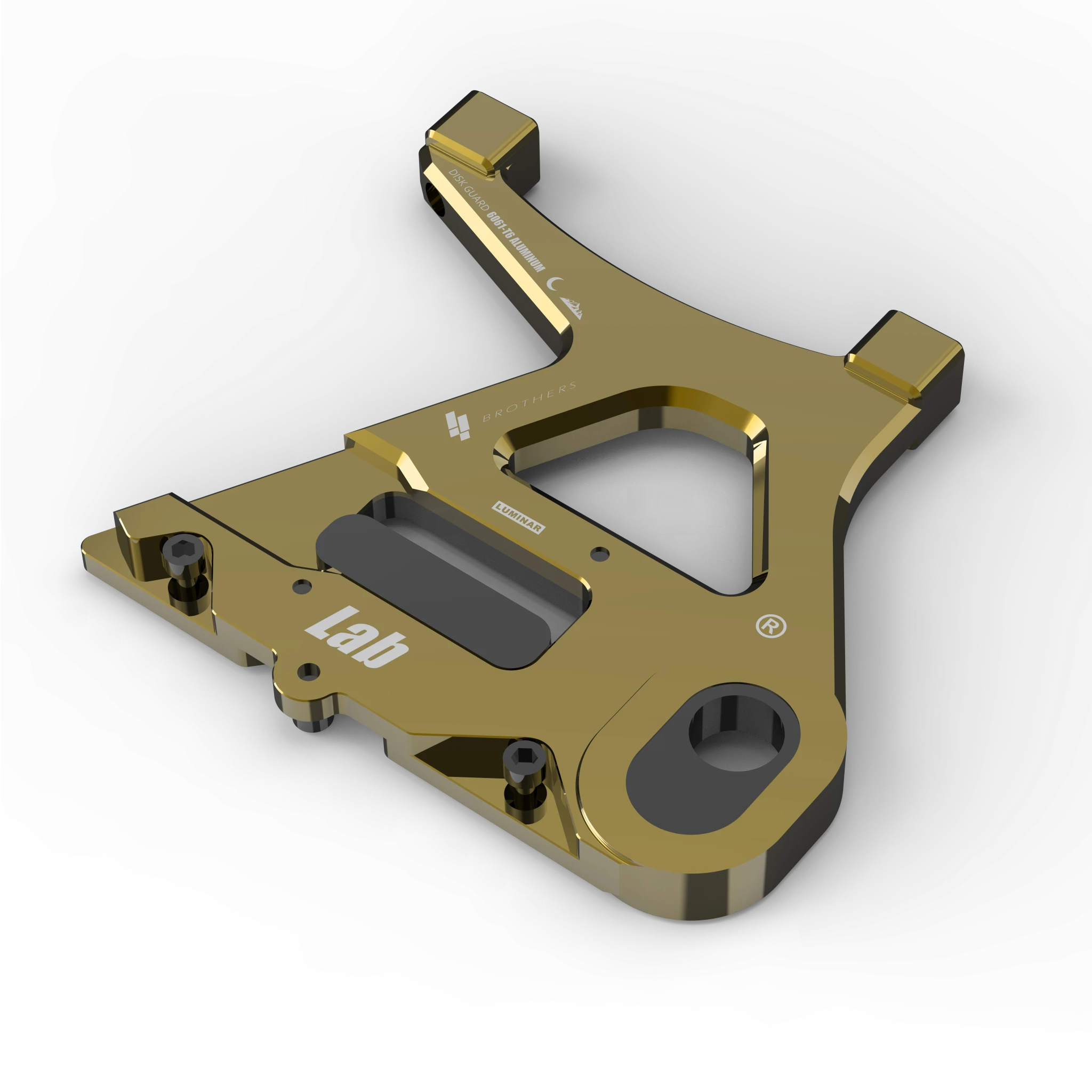 IZI Brothers caliper mount for Sur-Ron Light Bee swingarm - copper top-down exterior view