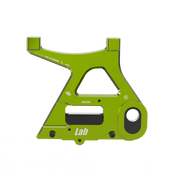 IZI Brothers caliper mount for Sur-Ron Light Bee swingarm - green exterior front view