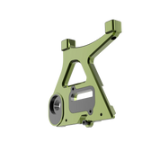IZI Brothers caliper mount for Sur-Ron Light Bee swingarm - green 3/4 interior profile view