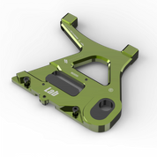 IZI Brothers caliper mount for Sur-Ron Light Bee swingarm - green top-down exterior view