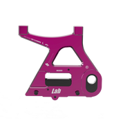 IZI Brothers caliper mount for Sur-Ron Light Bee swingarm - pink exterior front view