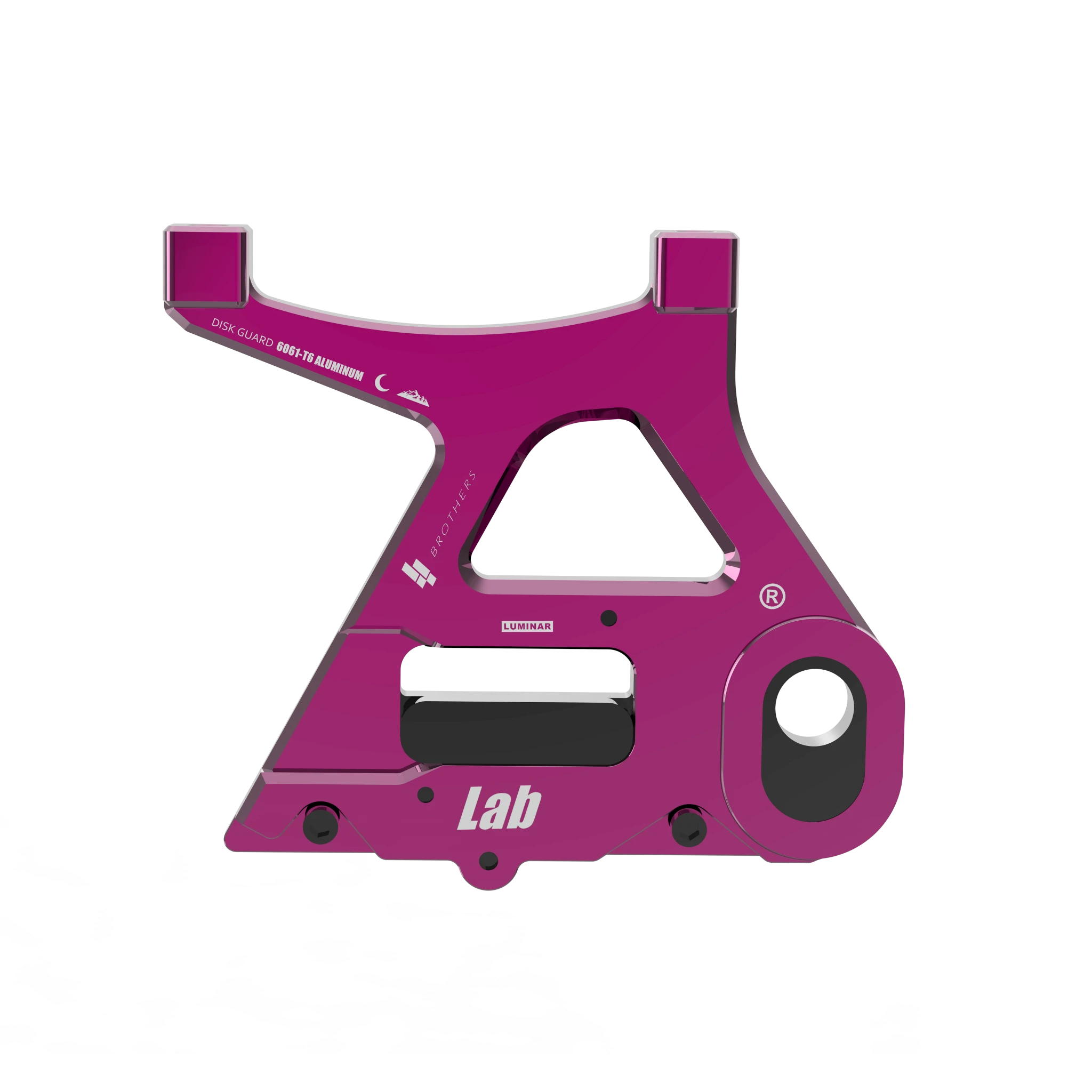 IZI Brothers caliper mount for Sur-Ron Light Bee swingarm - pink exterior front view