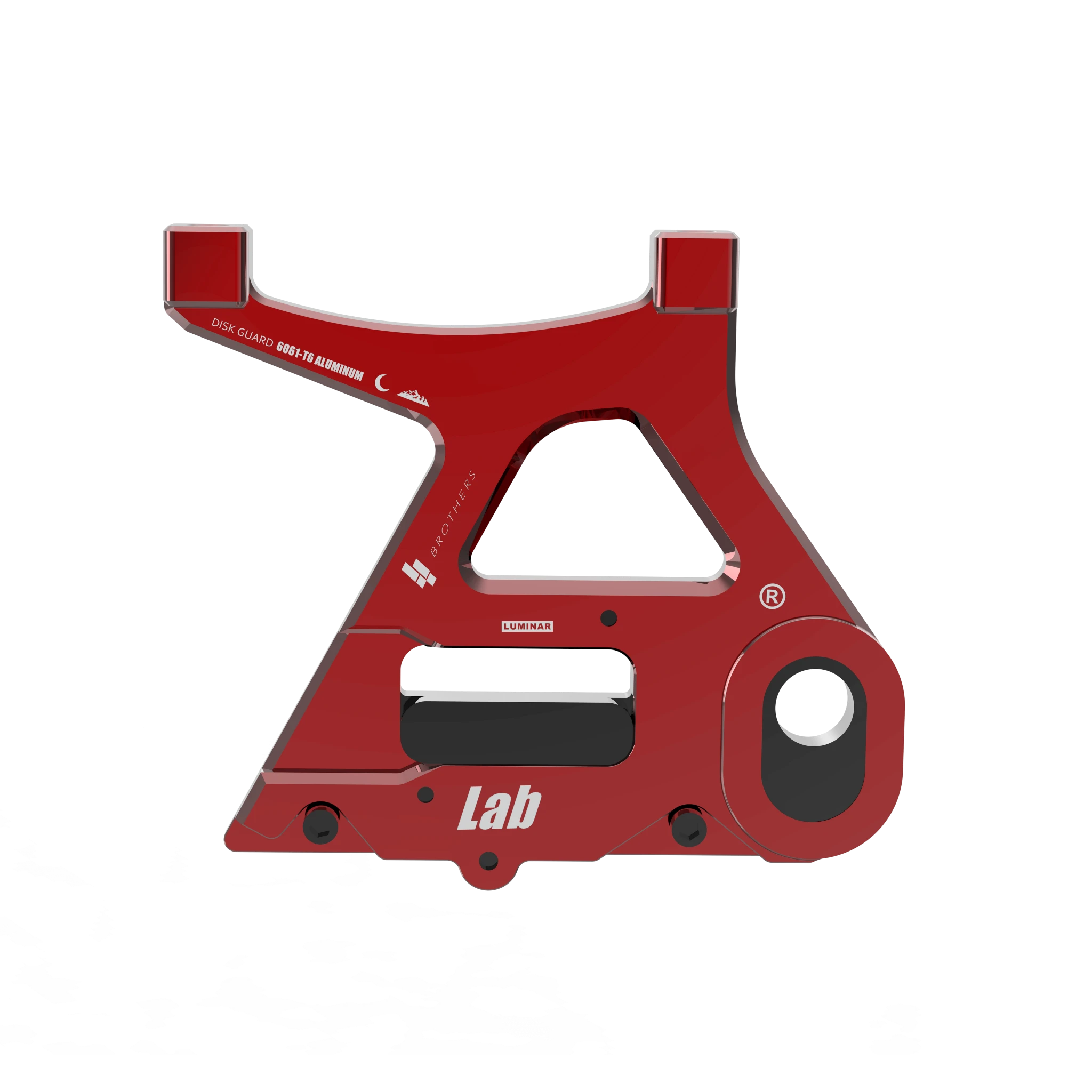 IZI Brothers caliper mount for Sur-Ron Light Bee swingarm - red exterior front view