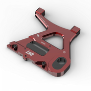 IZI Brothers caliper mount for Sur-Ron Light Bee swingarm - red top-down exterior view