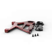 IZI Brothers caliper mount for Sur-Ron Light Bee swingarm - red exploded top-down exterior view