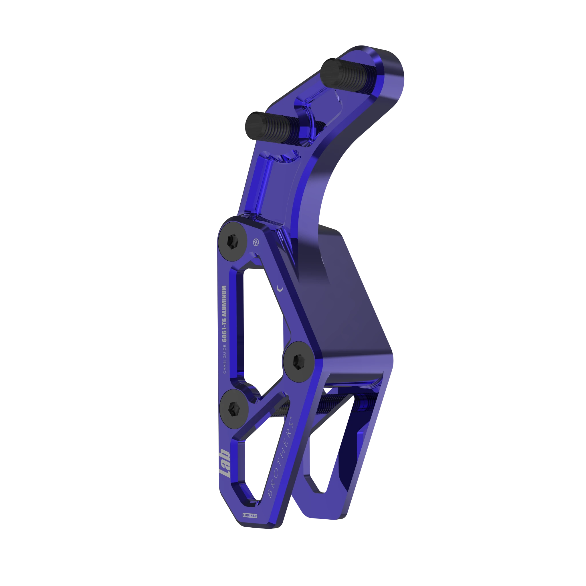 IZI Brothers chain guide body for Sur-Ron Light Bee swingarm - blue 3/4 front view