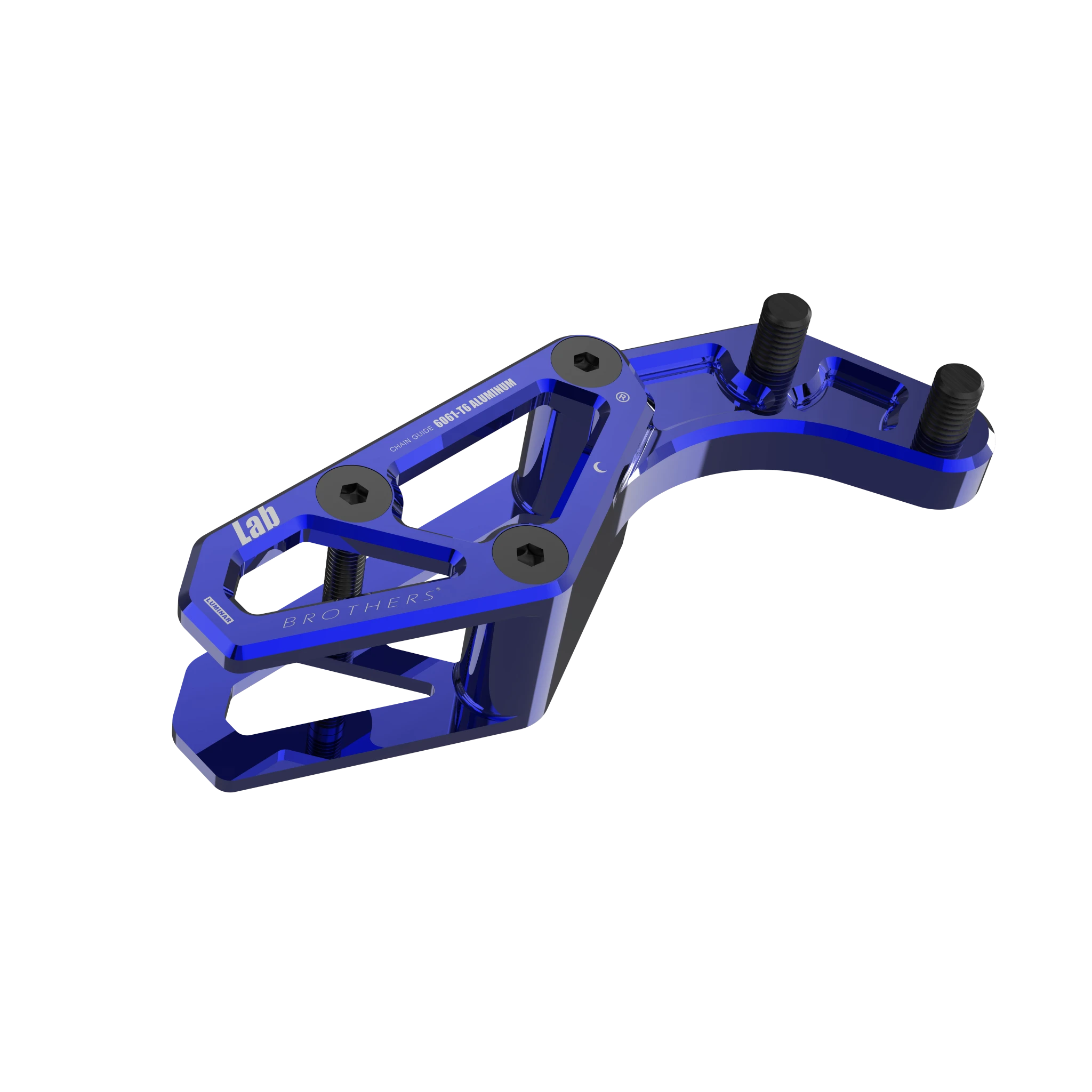 IZI Brothers chain guide body for Sur-Ron Light Bee swingarm - blue top front view