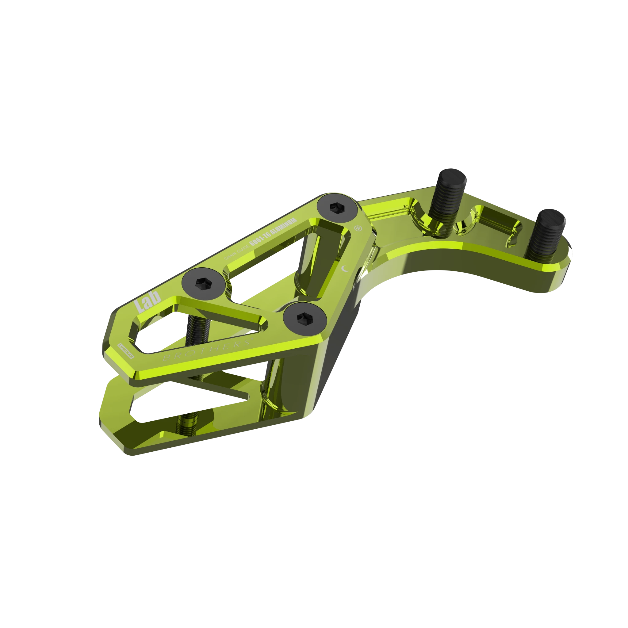 IZI Brothers chain guide body for Sur-Ron Light Bee swingarm - green top front view