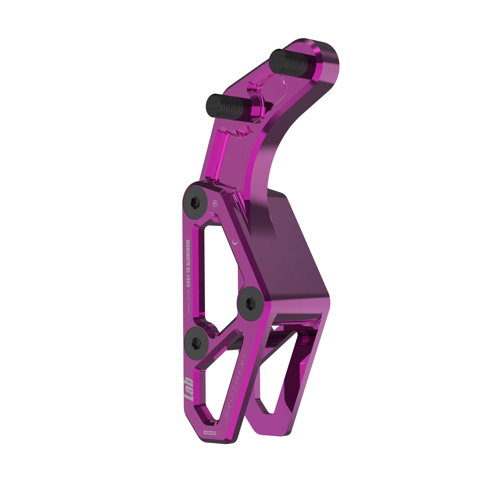 IZI Brothers chain guide body for Sur-Ron Light Bee swingarm - pink three-quarter front view