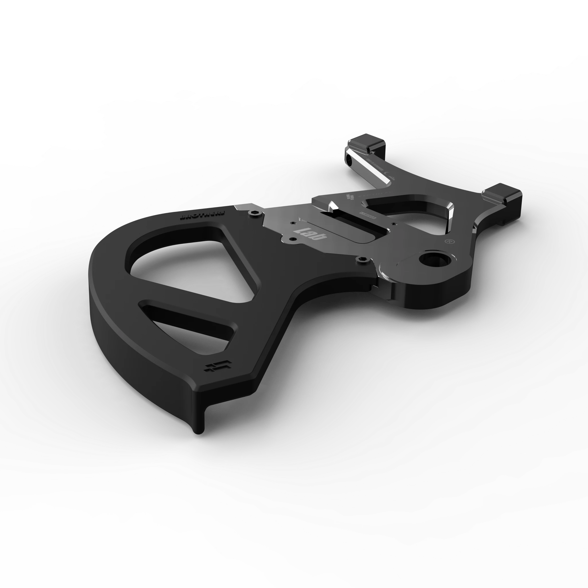 IZI Brothers Disk Guard for Sur-Ron Light Bee swingarm - black angled view