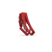 IZI Brothers nylon chain guide for Sur-Ron Light Bee swingarm - red three-quarter front view