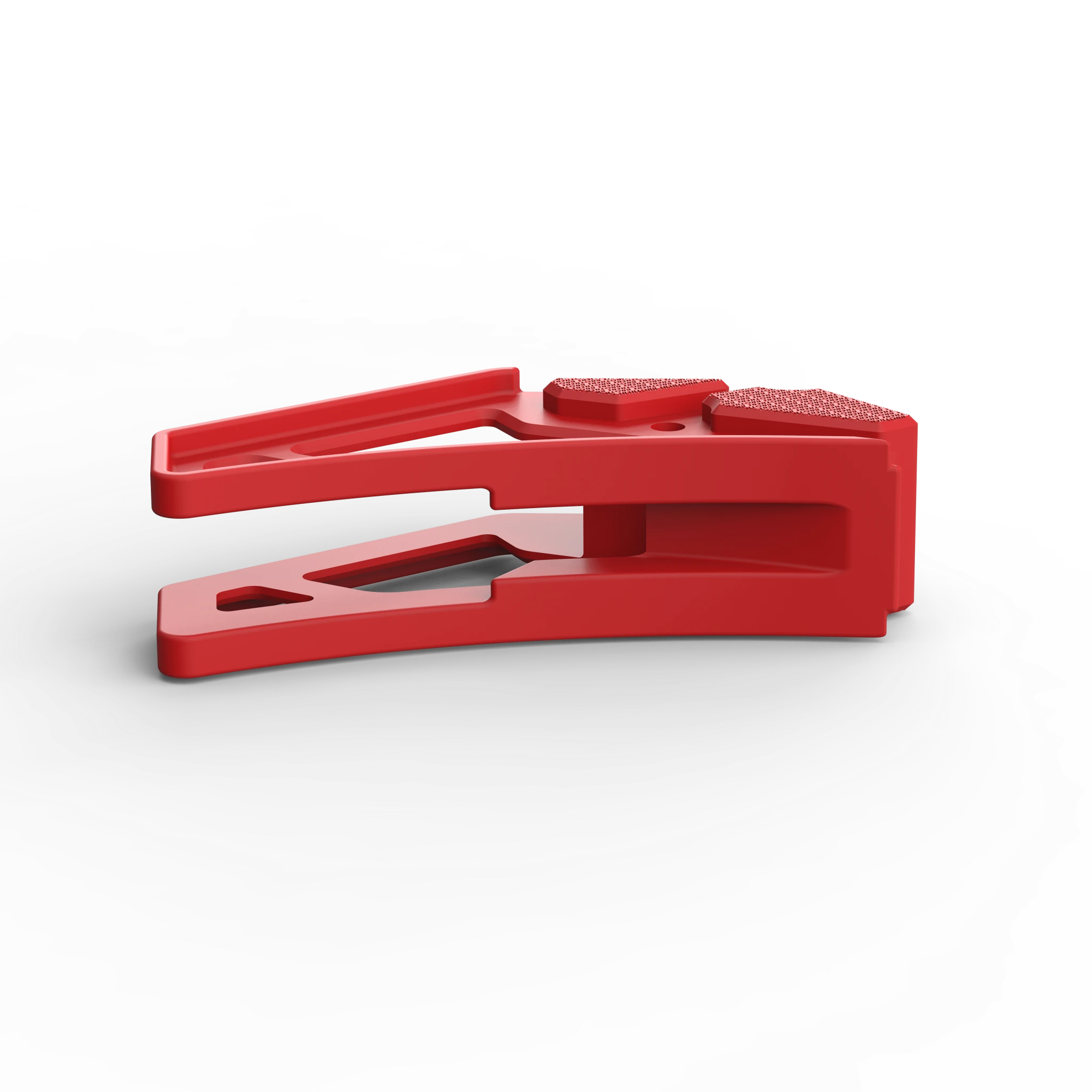 IZI Brothers nylon chain guide for Sur-Ron Light Bee swingarm - red laid flat top view