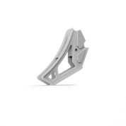 IZI Brothers nylon chain guide for Sur-Ron Light Bee swingarm - white front view
