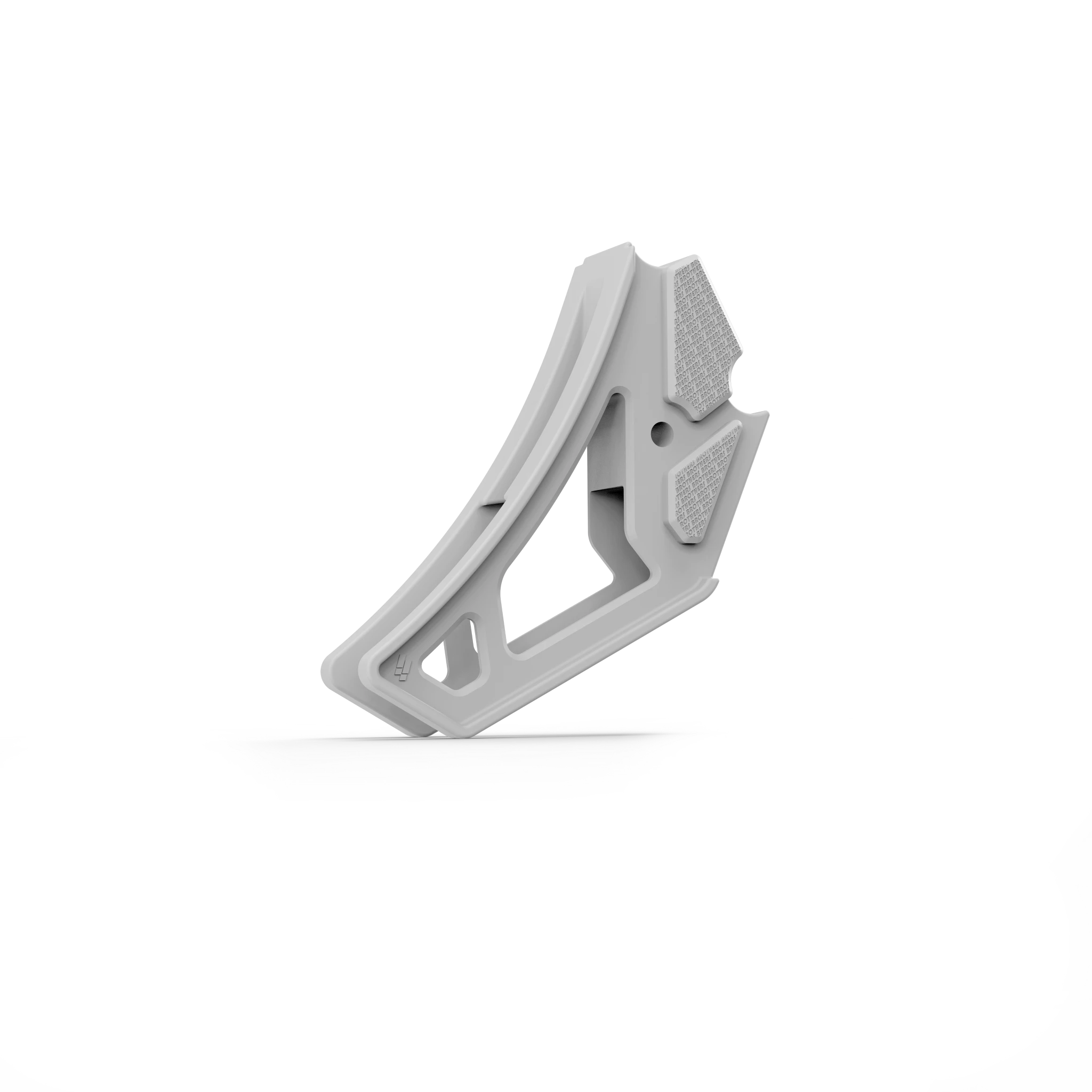 IZI Brothers nylon chain guide for Sur-Ron Light Bee swingarm - white front view