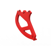 IZI Brothers Nylon Disk Guard for Sur-Ron Light Bee swingarm - red 1/4 profile view