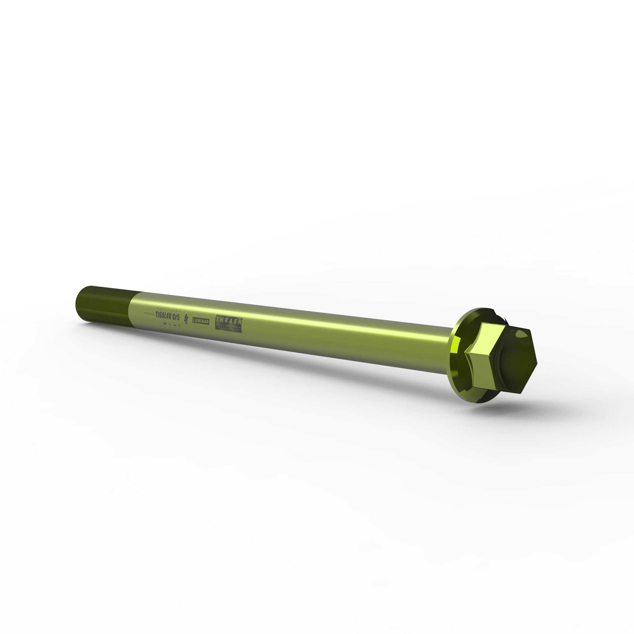 IZI Brothers Rear Axle #1 for Sur-Ron LBX - green 3/4 profile view