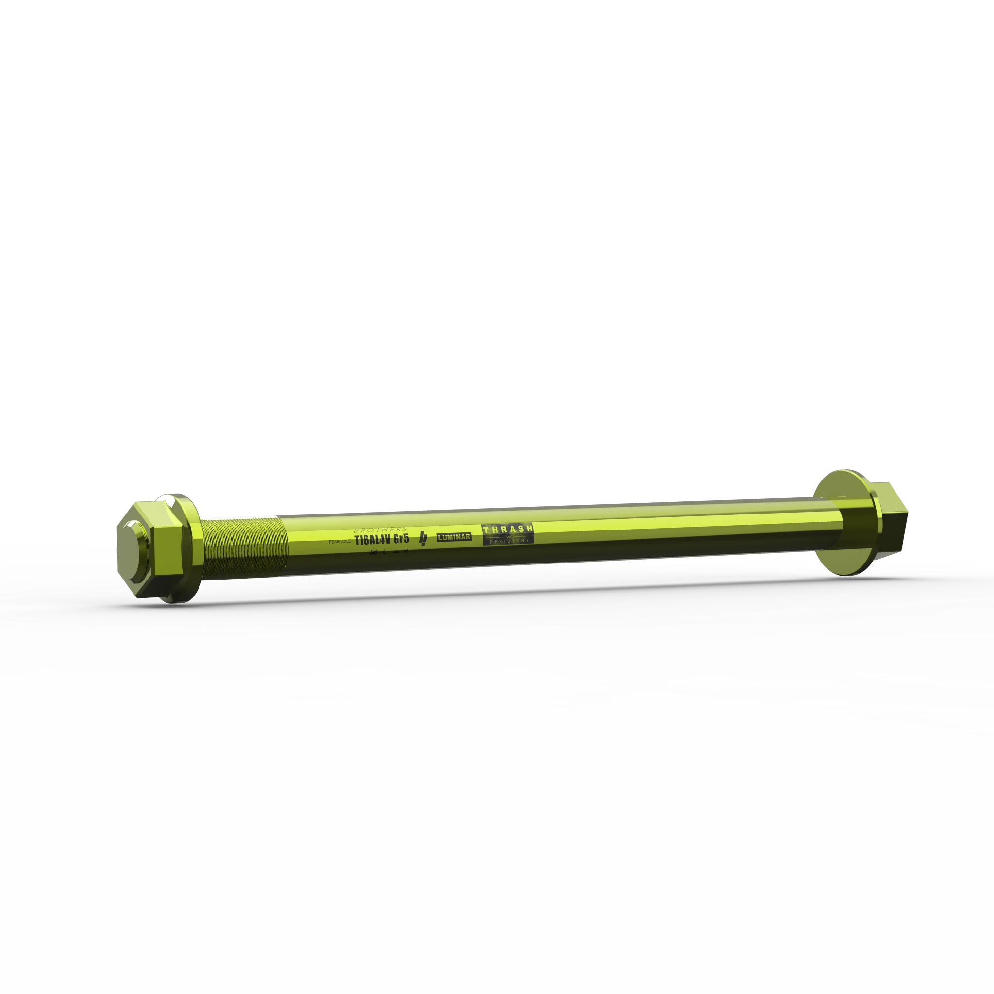 IZI Brothers Rear Axle #2 for Sur-Ron Light Bee - green 1/4 profile view