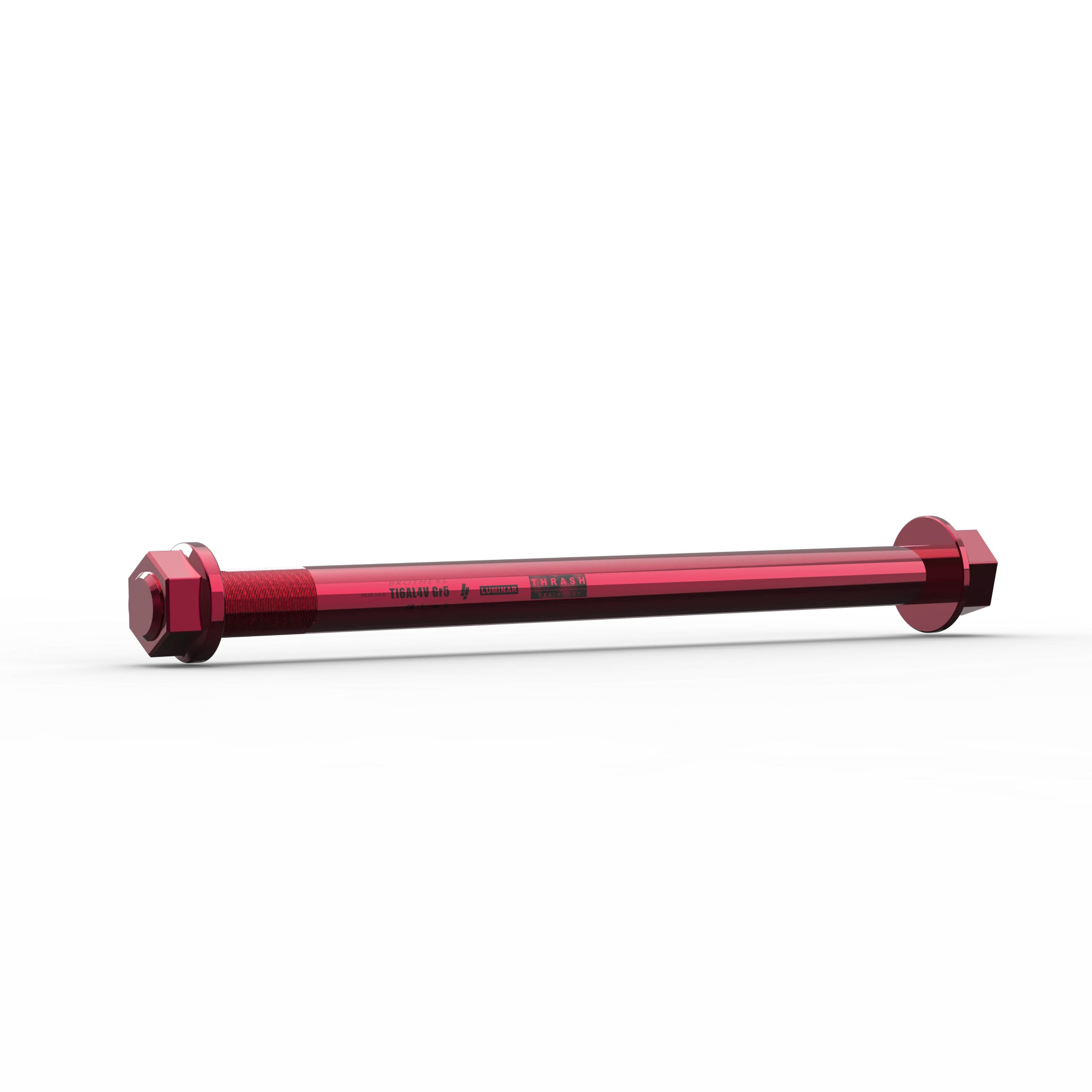 IZI Brothers Rear Axle #2 for Sur-Ron Light Bee - red 1/4 profile view