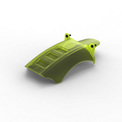 IZI Brothers Mud Guard for Sur-Ron Light Bee swingarm - green 1/4 angled view