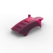 IZI Brothers Mud Guard for Sur-Ron Light Bee swingarm - pink 1/4 angled view