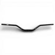Top detailed view of IZI Brothers black handlebar showing laser markings for Sur-Ron Light Bee and Talaria electric bikes.