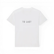 IZI Brothers classic cotton tee in beige with TO LAST print on the back, back view