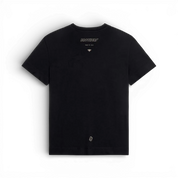 IZI Brothers classic patch cotton tee in black with printed BROTHERS graphic on the back, back view