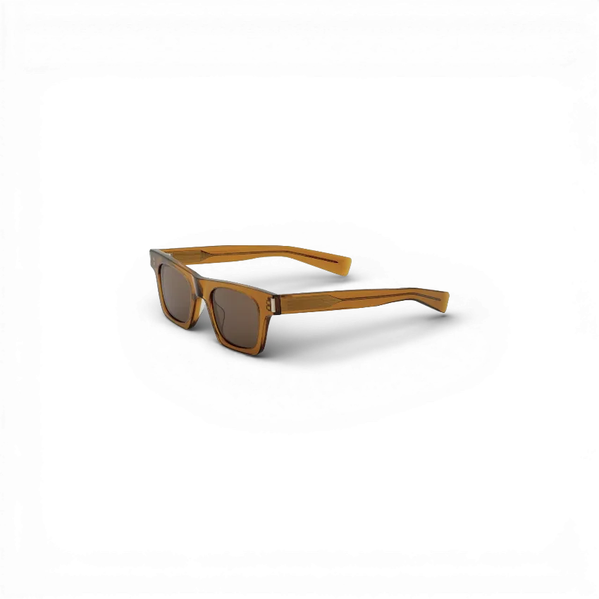 IZI Brothers classic squared wellington sunglasses in brown, angled view