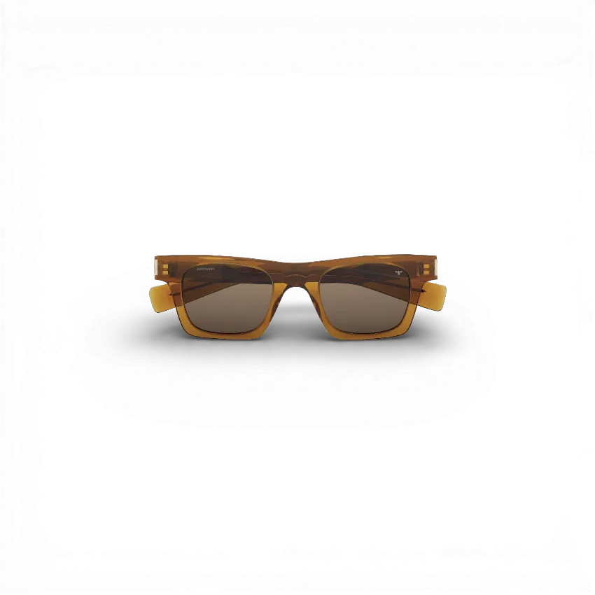 IZI Brothers classic squared wellington sunglasses in brown, front view