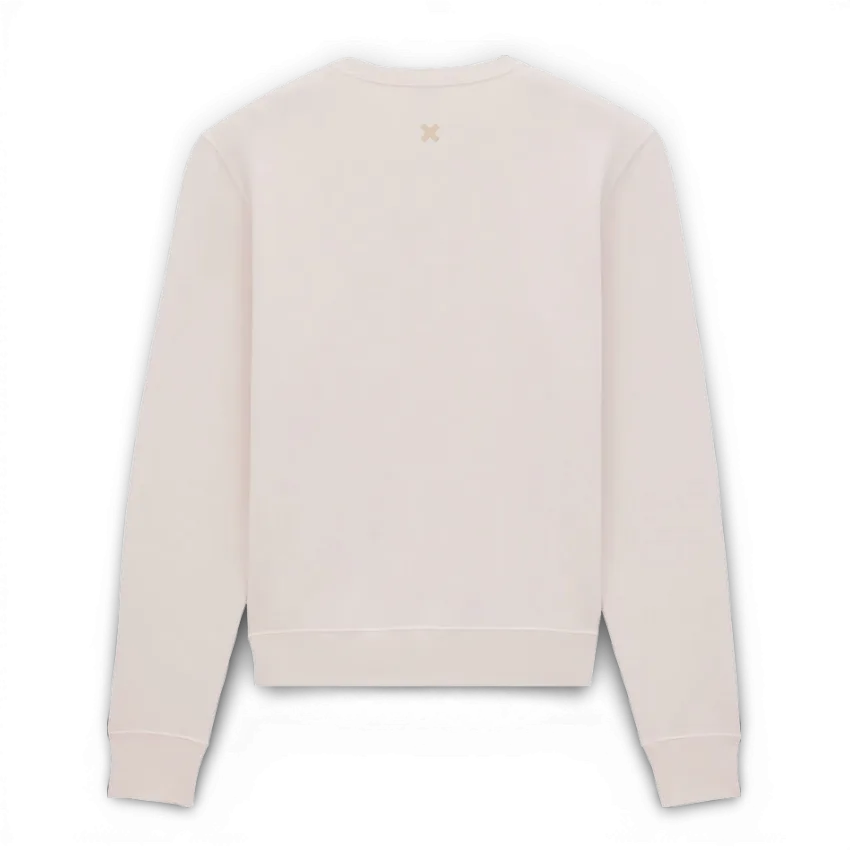 IZI Brothers cotton sweatshirt in beige with embroidered cross on the back, back view