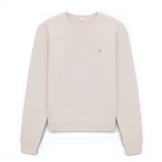 IZI Brothers cotton sweatshirt in beige with silicone patch logo, front view