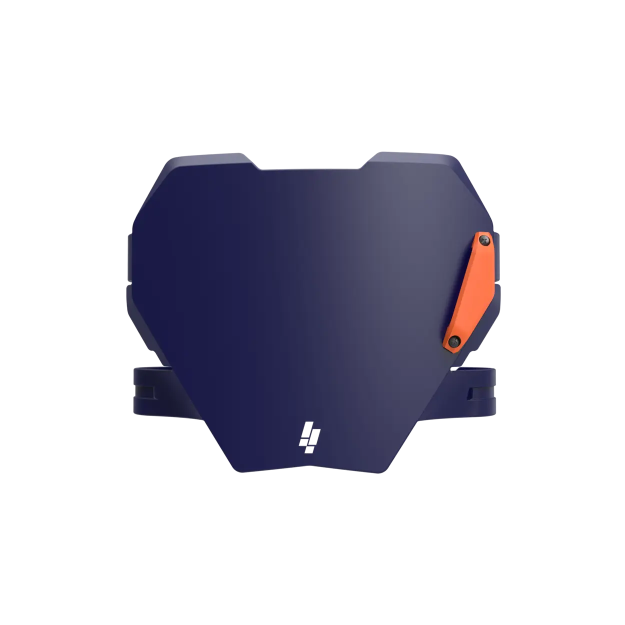 Front view of IZI Brothers blue front plate for Sur-Ron Light Bee, Talaria Sting, and E-Ride Pro.