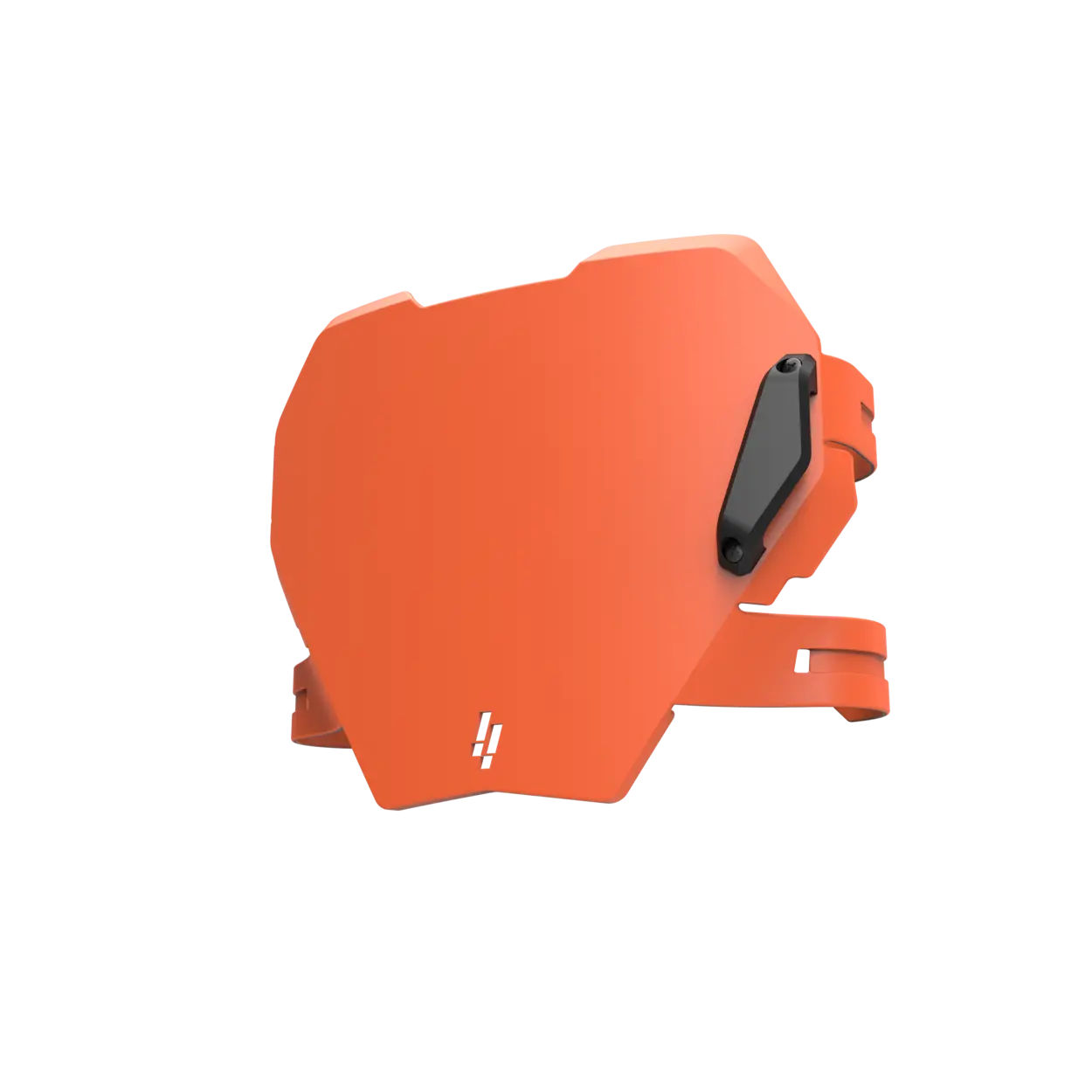 IZI Brothers orange front plate angled view for Sur-Ron Light Bee, Talaria Sting, and E-Ride Pro.