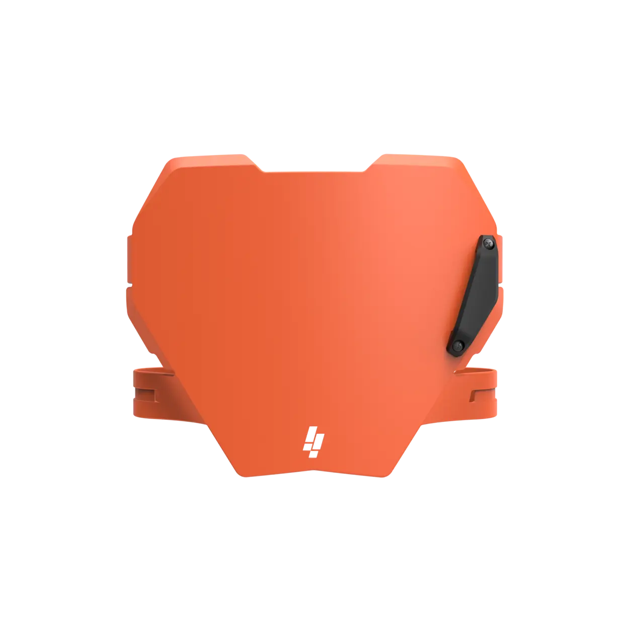 Front view of IZI Brothers orange front plate for Sur-Ron Light Bee, Talaria Sting, and E-Ride Pro.