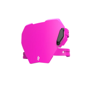 IZI Brothers pink front plate angled view for Sur-Ron Light Bee, Talaria Sting, and E-Ride Pro.
