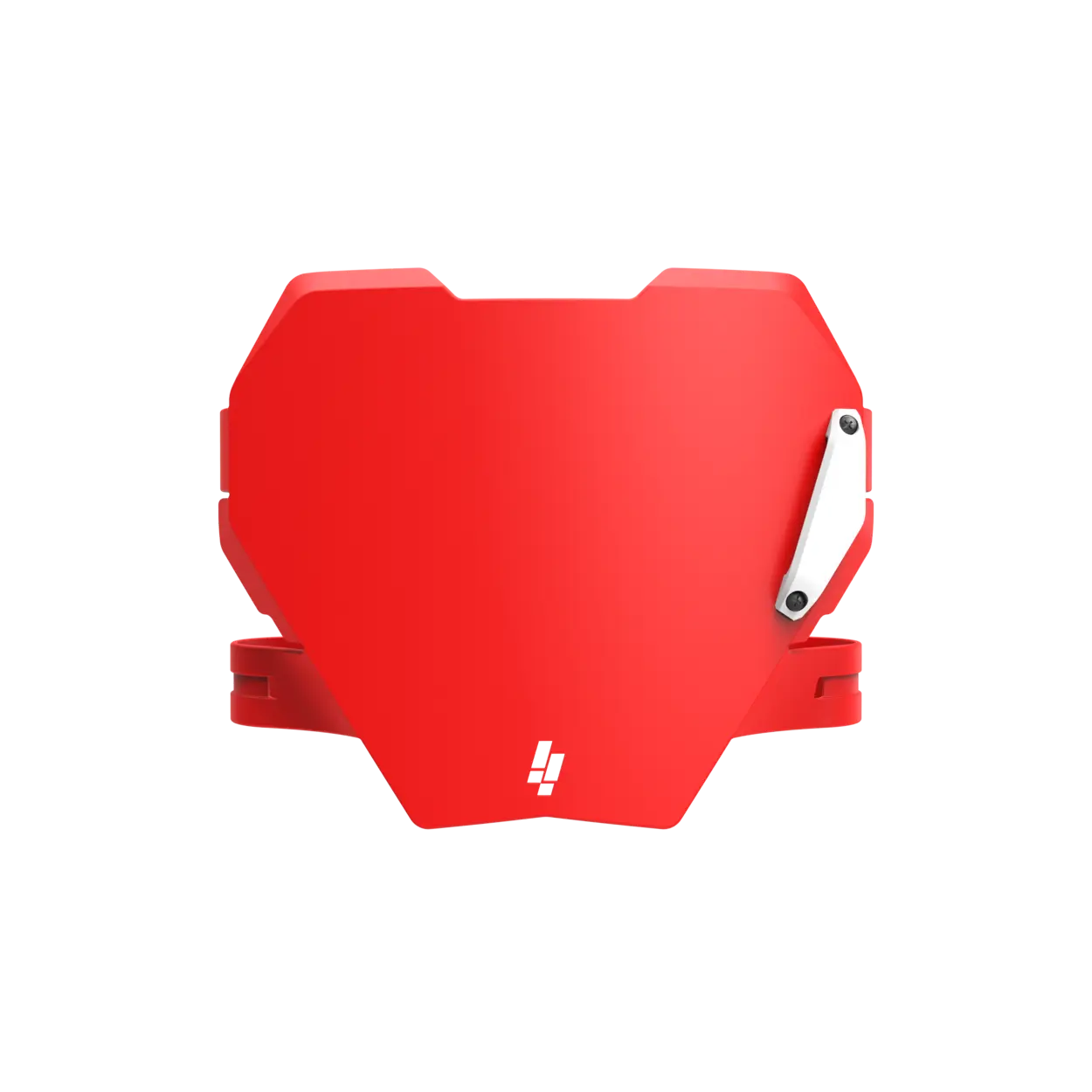 Front view of IZI Brothers red front plate for Sur-Ron Light Bee, Talaria Sting, and E-Ride Pro.