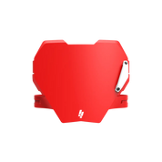 Front view of IZI Brothers red front plate for Sur-Ron Light Bee, Talaria Sting, and E-Ride Pro.