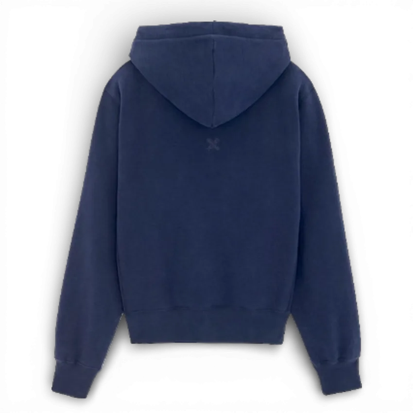 IZI Brothers slim fit cotton hoodie, navy, back view